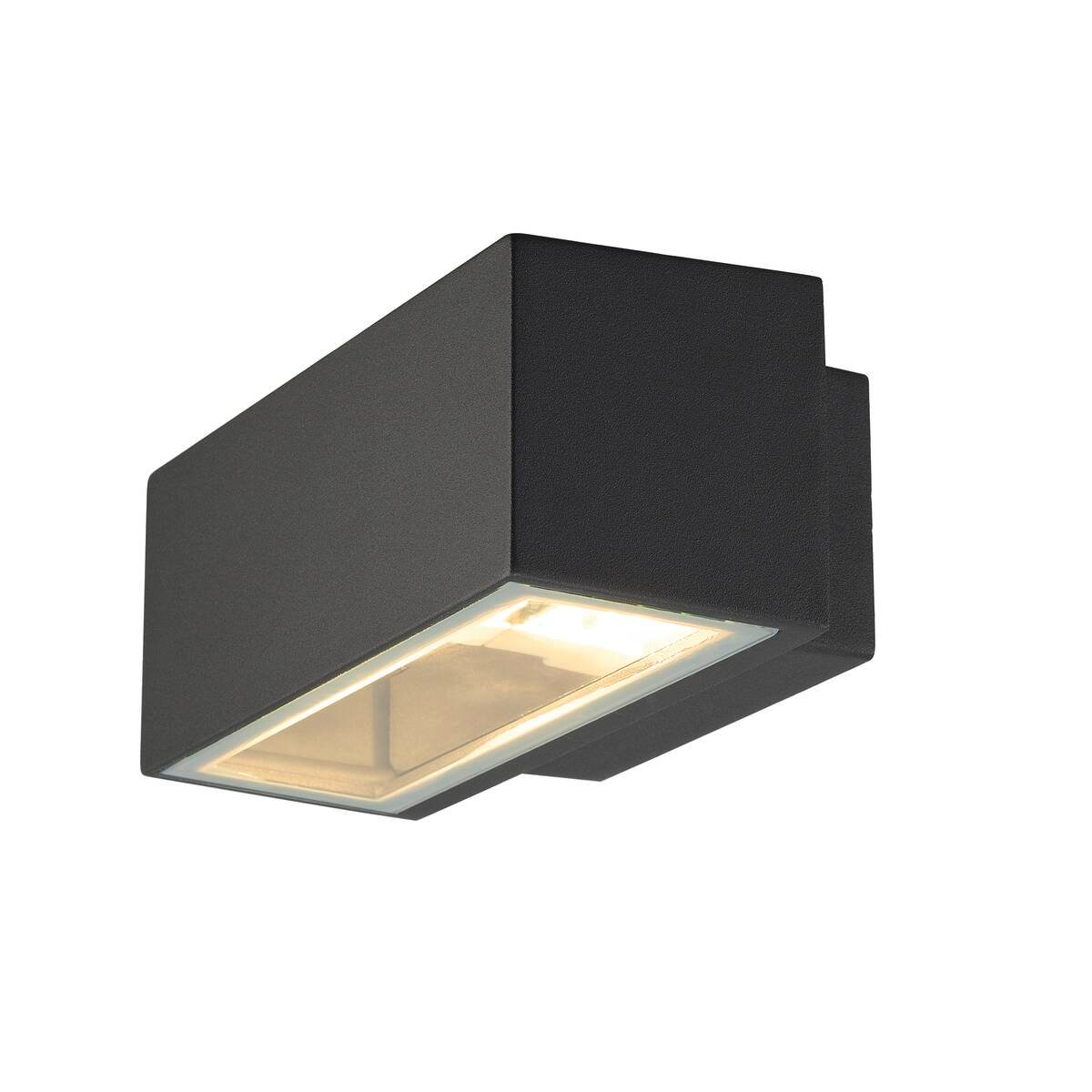 BOX,  Wandleuchte, QT-DE12, IP44, eckig, up/down, anthrazit, max. 80W