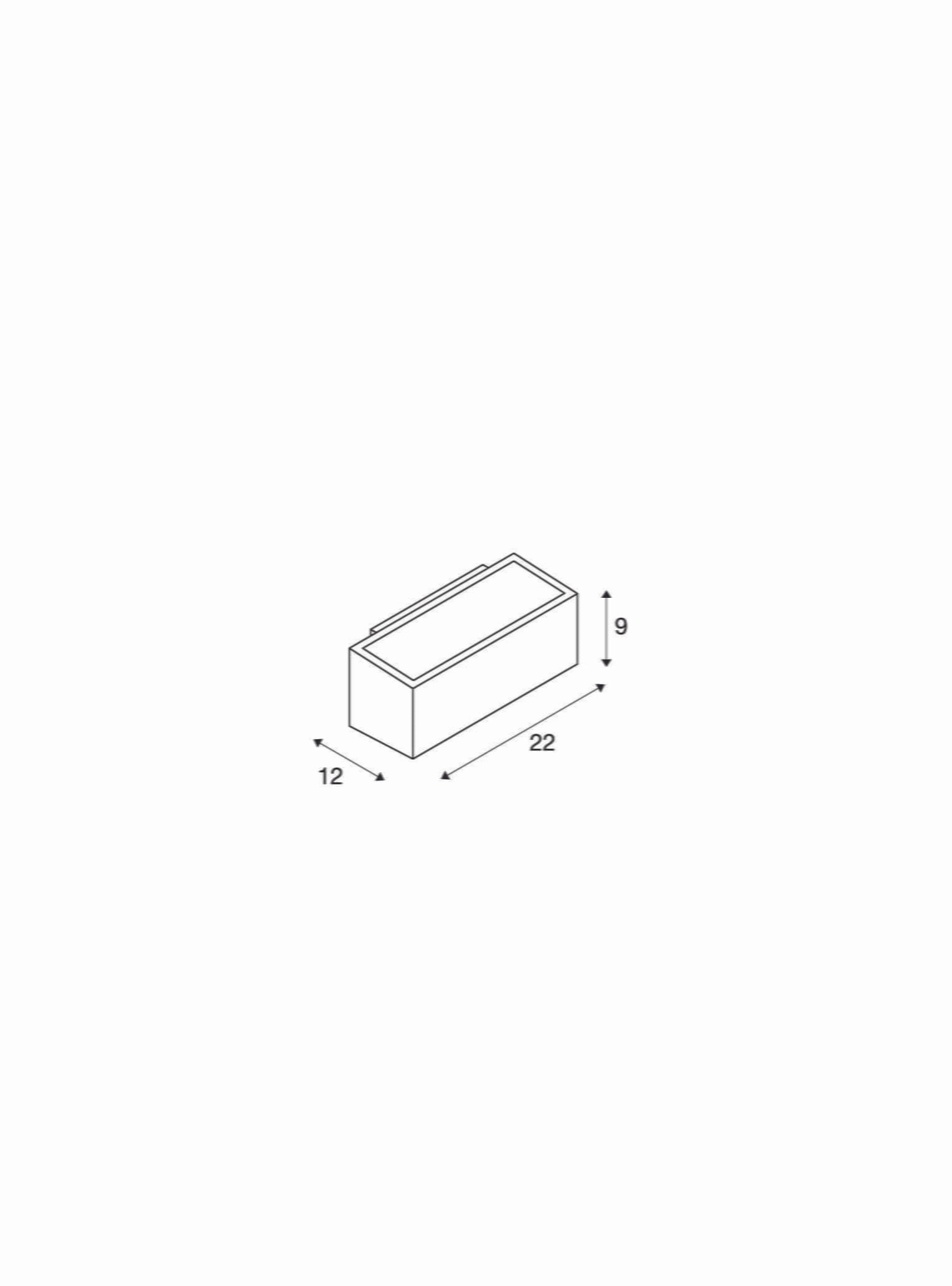 BOX,  Wandleuchte, QT-DE12, IP44, eckig, up/down, anthrazit, max. 80W 2