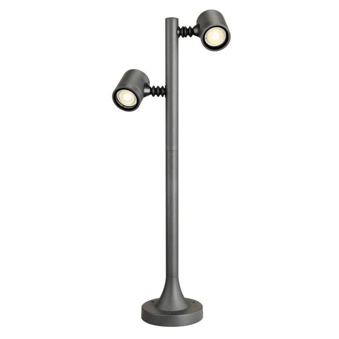 MYRA 2,  Spiessleuchte, zweiflammig, LED GU10 51 mm, IP44, anthrazit, 18 W 2