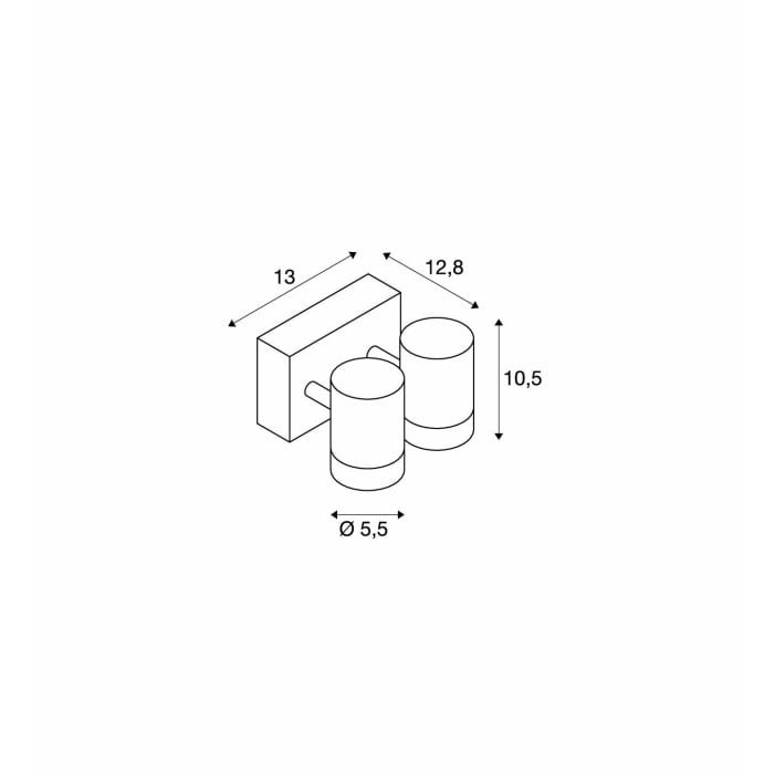 HELIA,  Wandleuchte, zweiflammig, LED, 3000K, IP55, anthrazit, schwenkbar, 2x8W 2