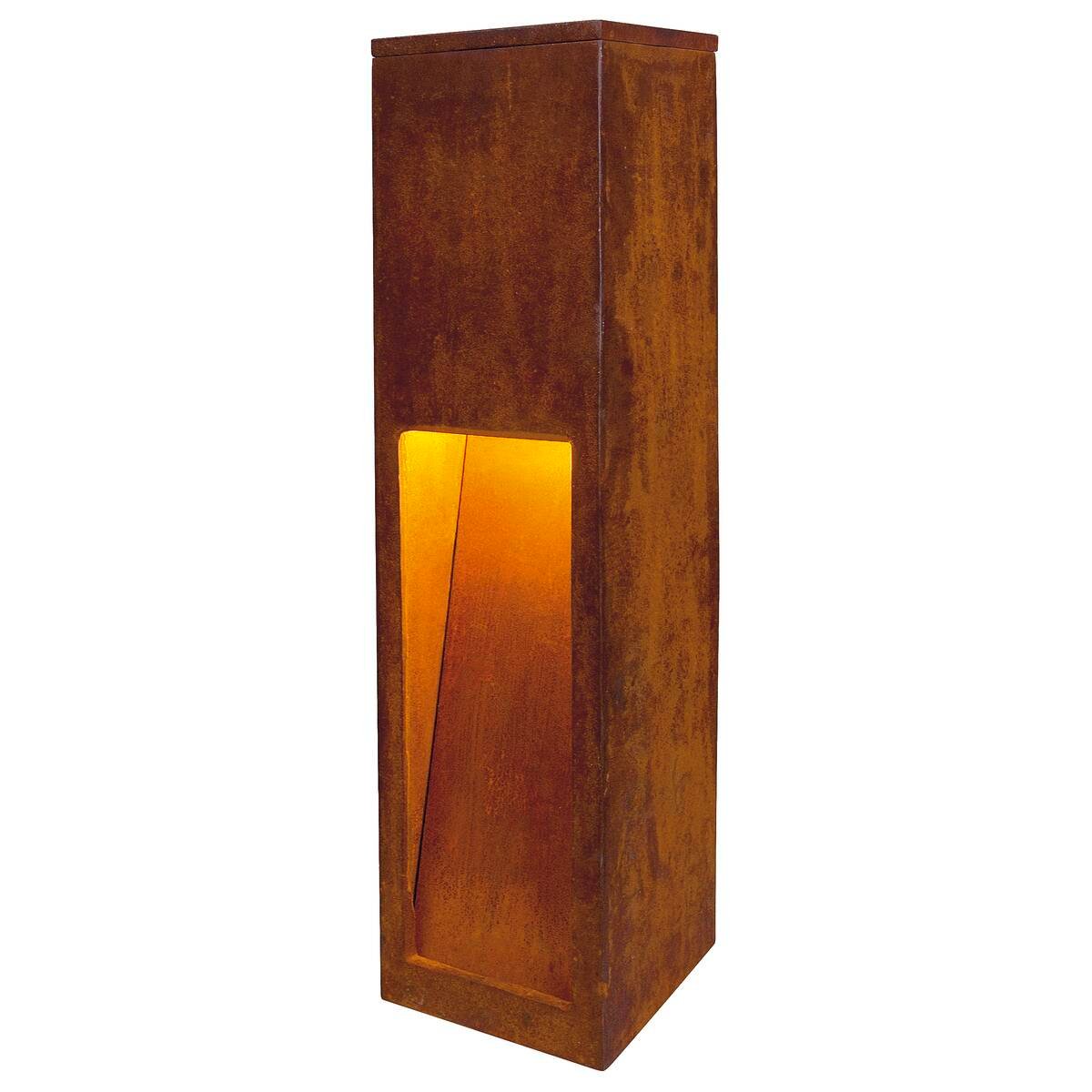 RUSTY SLOT 50,  Standleuchte, LED, 3000K, stahl gerostet, L/B/H 12/12/50 cm