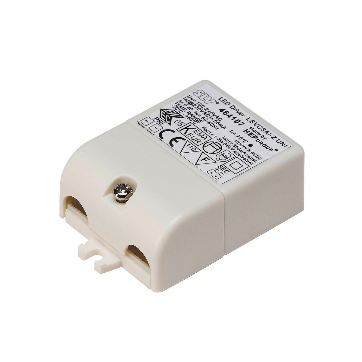 LED-Treiber 3VA, 350mA, weiß, inkl. Zugentlastung Zugentlastung