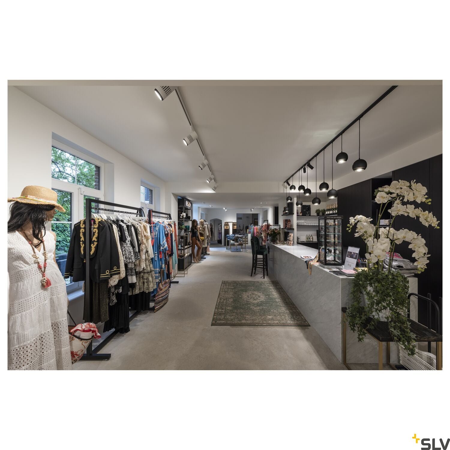 Light EYE® 150, Pendelleuchte für 1Phasen Hochvolt-Stromschiene, QPAR111, schwarz/chrom, max. 75W, inkl. 1 Phasen-Adapter 2