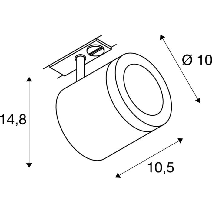 ENOLA C TRACK, Strahler für 1Phasen Hochvolt-Stromschiene, LED, 3000K, schwarz, 55°, inkl. 1 Phasen-Adapter 3