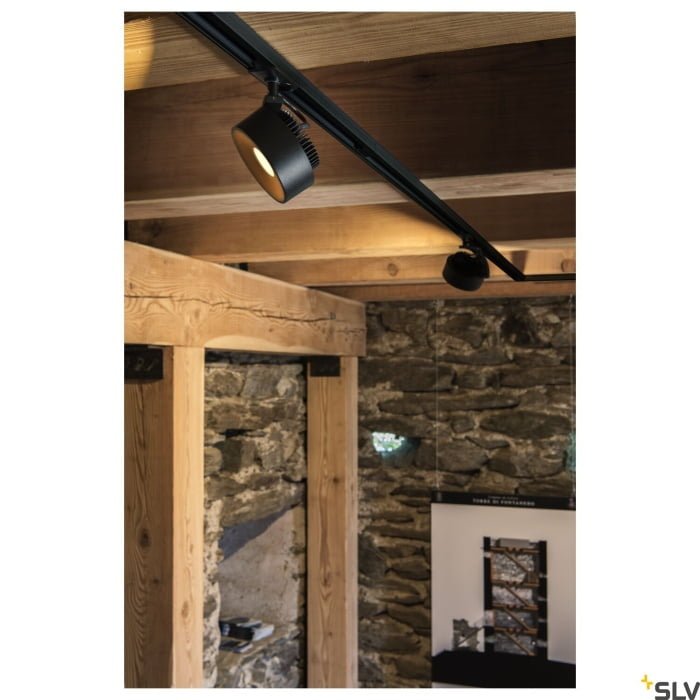 KALU TRACK, Indoor LED 1 Phasen System Leuchte, schwarz, 3000K inklusive 1 Phasen-Adapter 3
