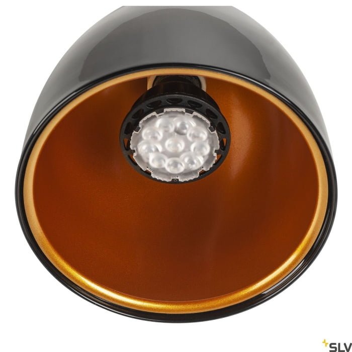 PARA CONE 14, 1 Phasen System Leuchte, schwarz/gold, inkl. 1 Phasen-Adapter 2