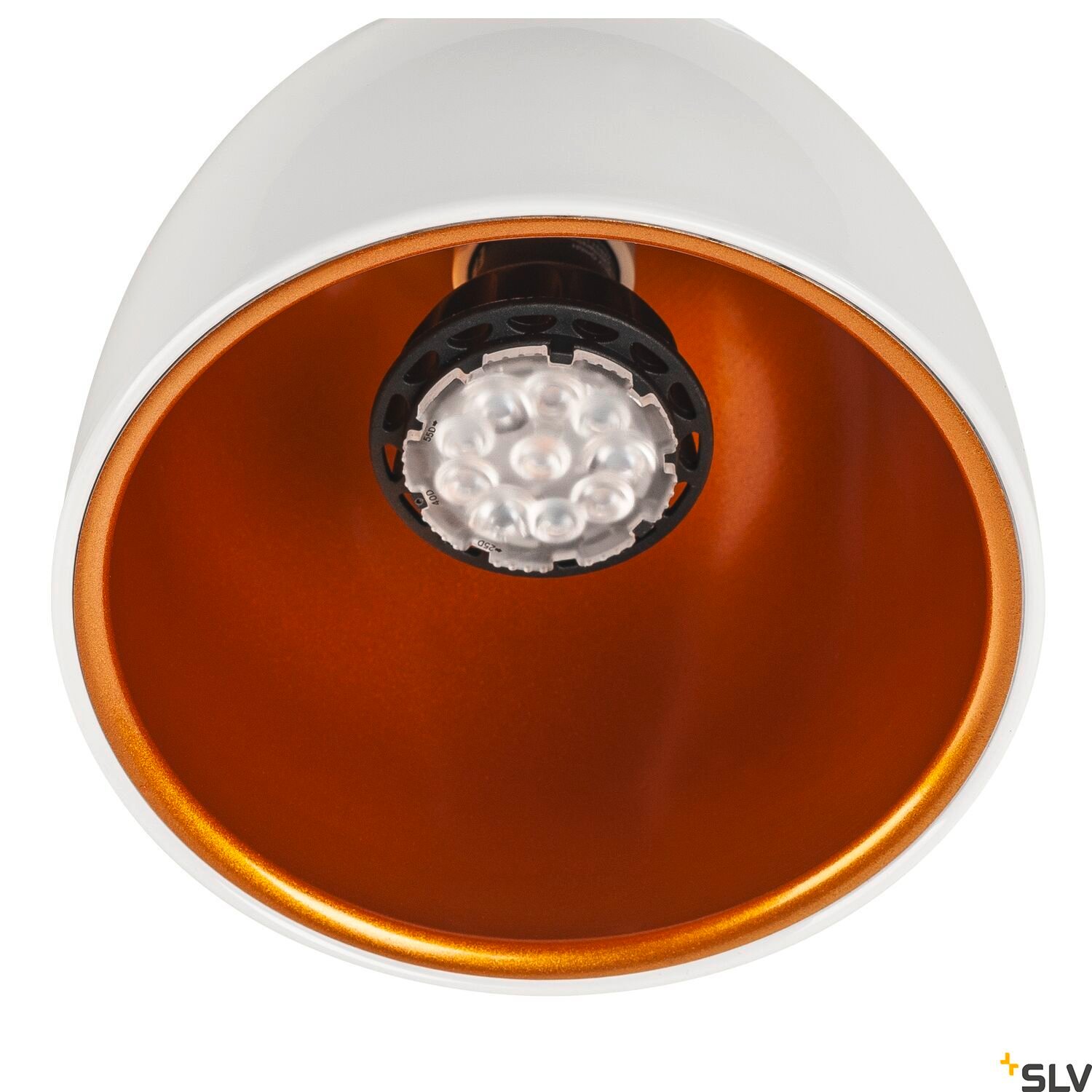 PARA CONE 14, QPAR51, 1 Phasen System Leuchte, weiß/gold, inkl. 1 Phasen-Adapter 2