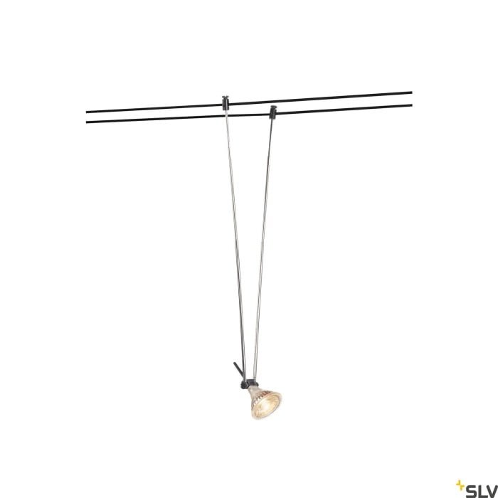 TELESKOP, Seilleuchte für TENSEO Niedervolt-Seilsystem, QR-C51, schwarz, B/H/T 4,5/21-52/1 cm