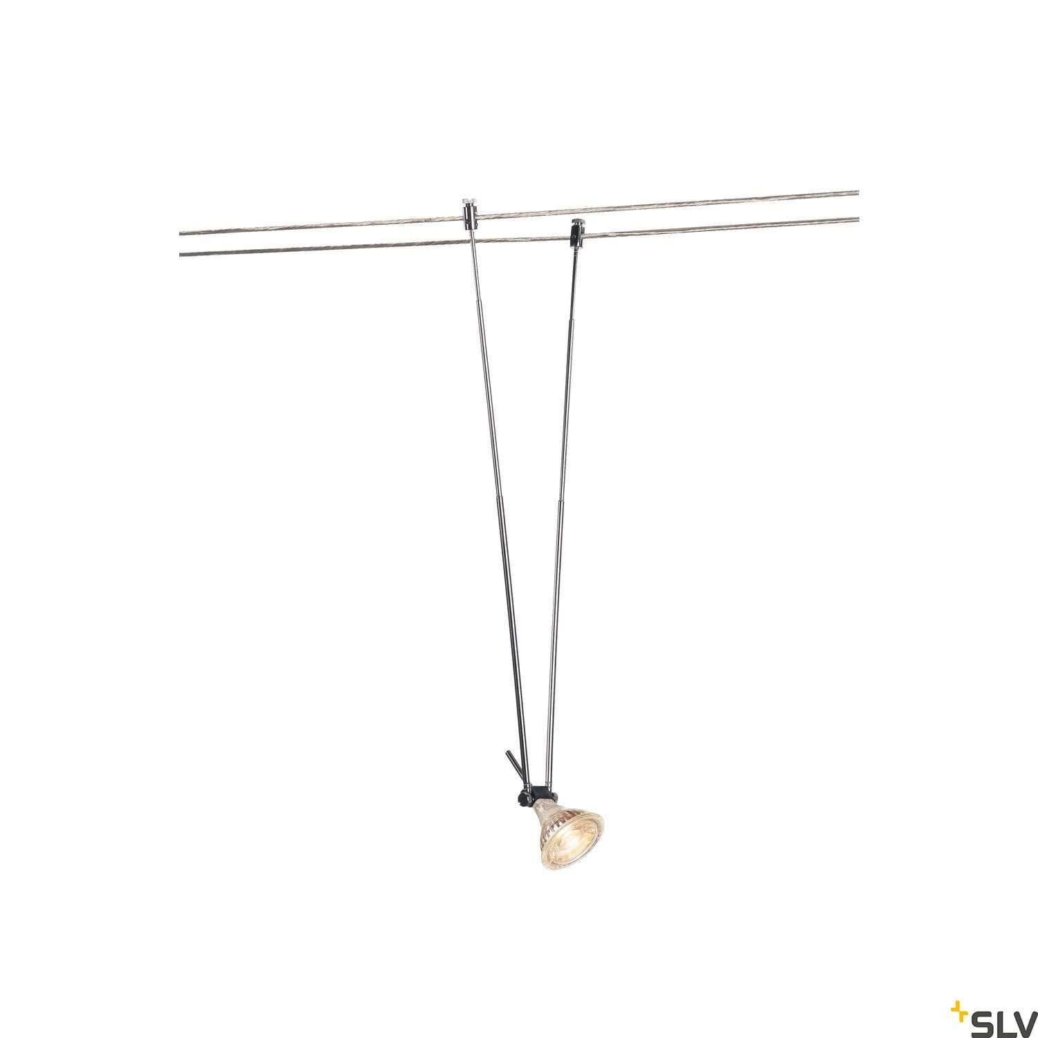 TELESKOP, Seilleuchte für TENSEO Niedervolt-Seilsystem, QR-C51, chrom, B/H/T 4,5/21-52/1 cm