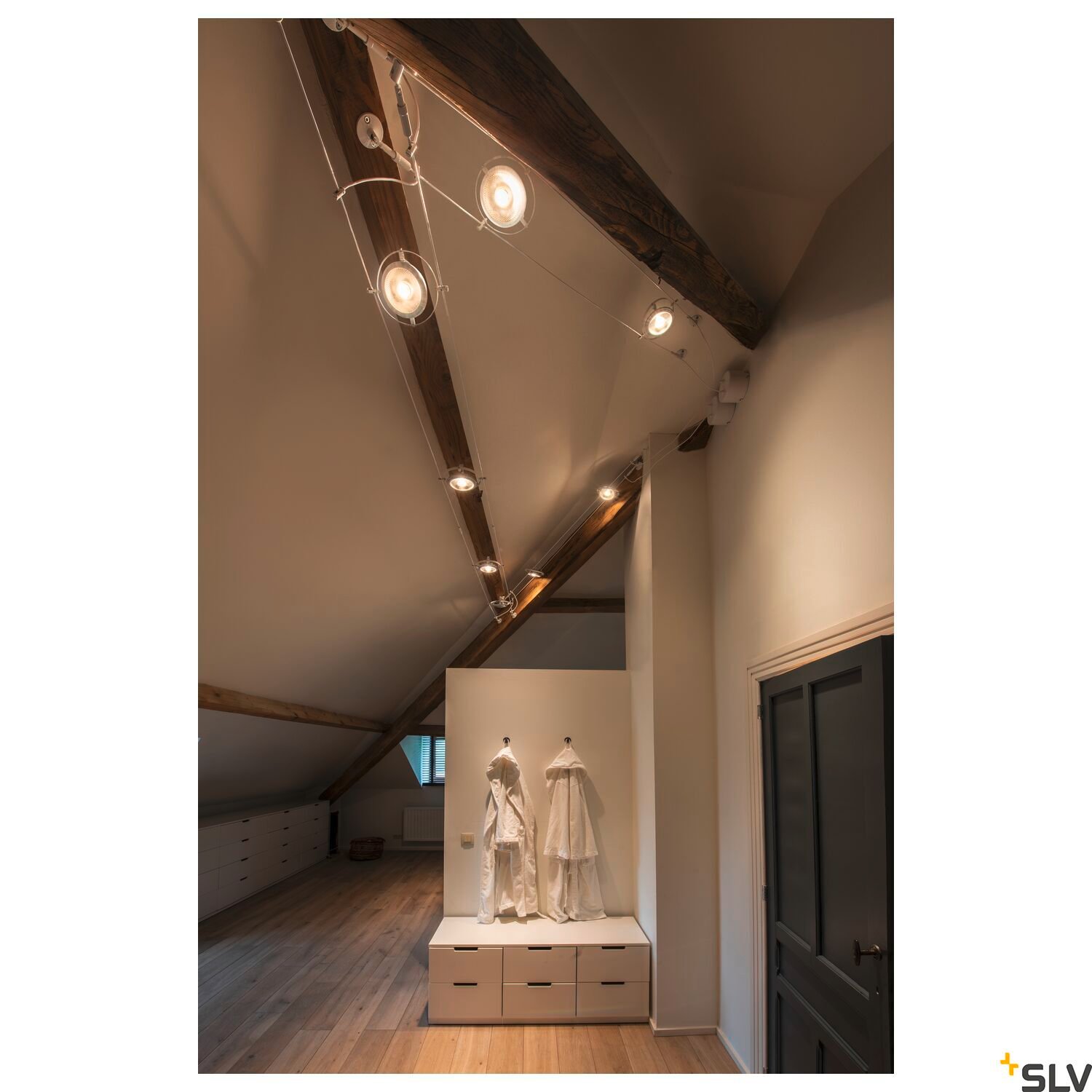 WANDHALTER, für TENSEO Niedervolt-Seilsystem, lang, weiß, 2 Stück 2