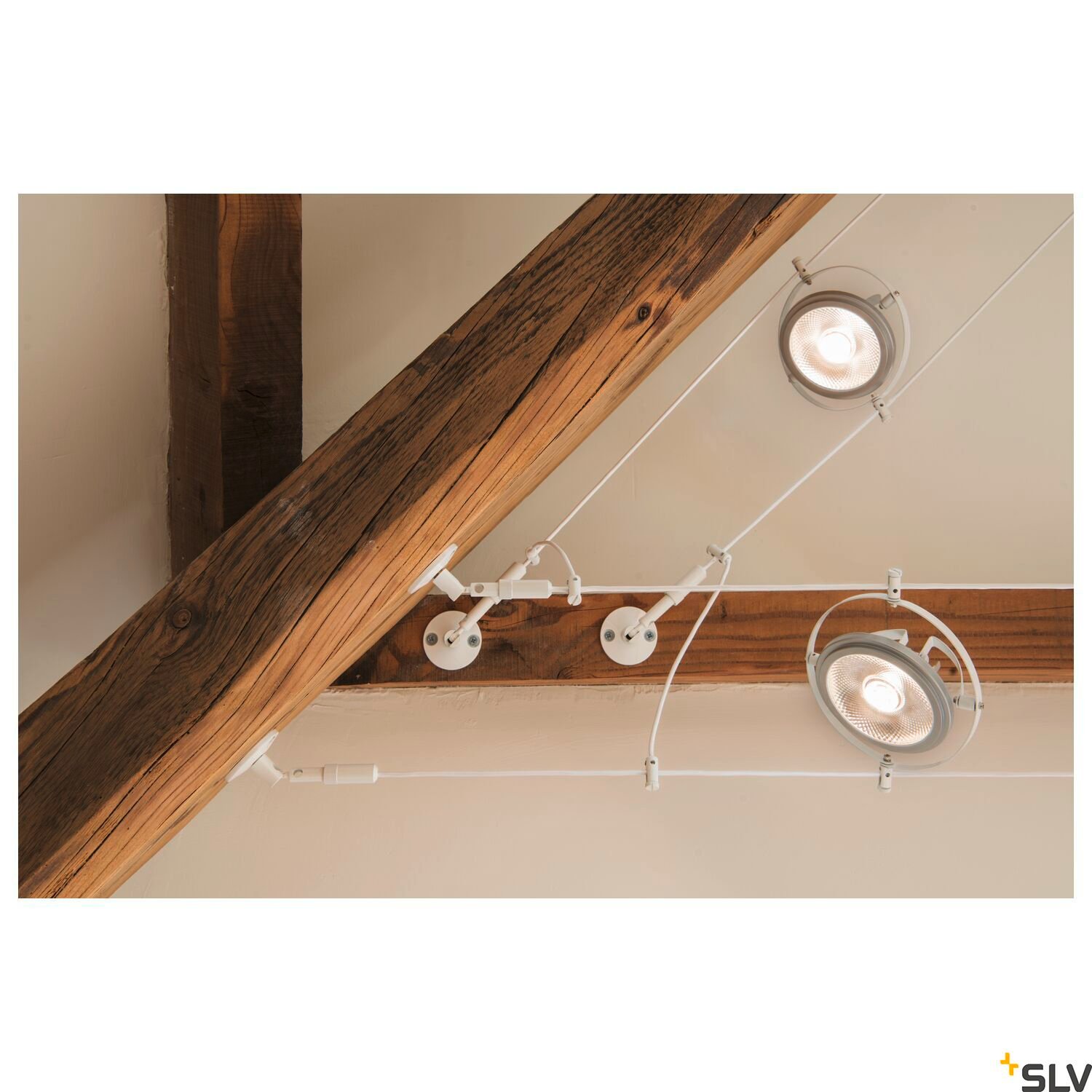 WANDHALTER, für TENSEO Niedervolt-Seilsystem, lang, weiß, 2 Stück 4