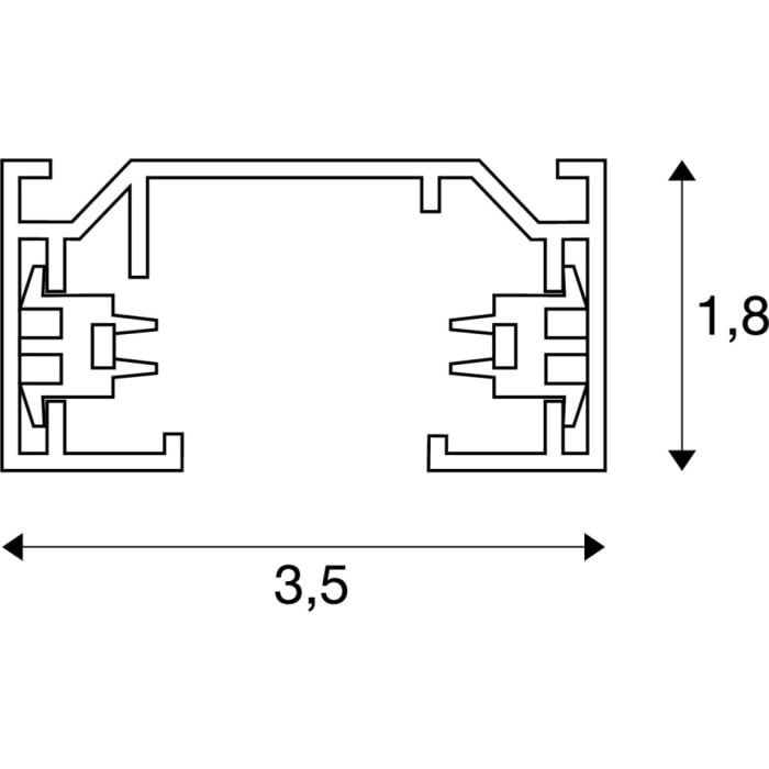 1PHASEN-AUFBAUSCHIENE 2m,  schwarz matt 4