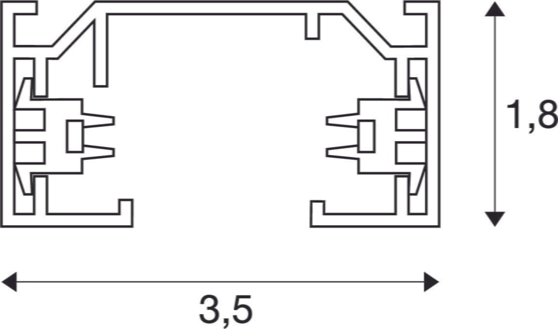 1PHASEN-AUFBAUSCHIENE 2 m, weiß 4