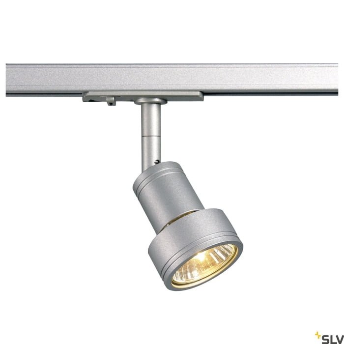 PURI TRACK, Spot, QPAR51, silbergrau, max. 50W, inkl. 1Phasen-Adapter