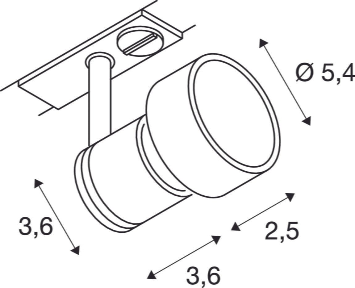 PURI TRACK, Spot, QPAR51, silbergrau, max. 50W, inkl. 1Phasen-Adapter 6