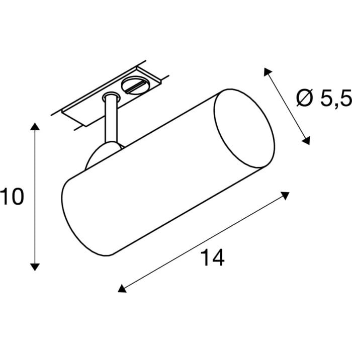 HELIA 50 TRACK, Strahler für 1Phasen Hochvolt-Stromschiene, LED, 3000K, weiß, 35°, inkl. 1 Phasen-Adapter 5