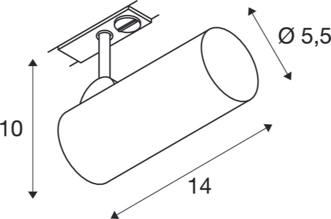 HELIA 50 TRACK, Strahler für 1Phasen Hochvolt-Stromschiene, LED, 3000K, weiß, 35°, inkl. 1 Phasen-Adapter 5