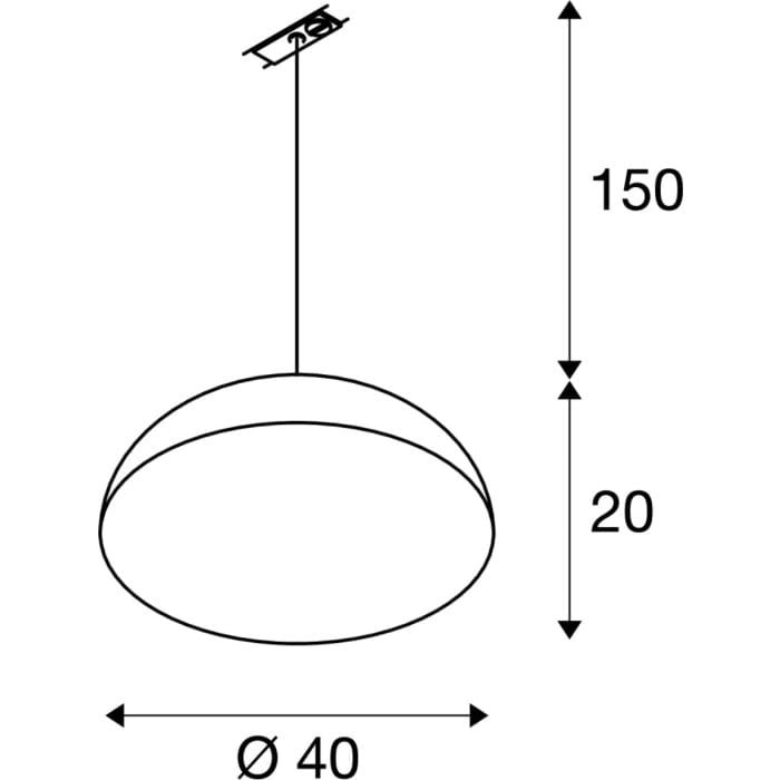FORCHINI M 40 TRACK, Pendelleuchte, TC-(D,H,T,Q)SE, rund, schwarz/gold, Ø 40 cm, inkl. 1Phasen-Adapter silbergrau 3