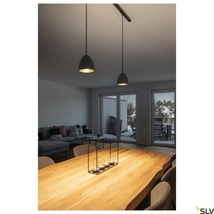 PARA CONE 14, Pendelleuchte, LED GU10 51 mm, rund, schwarz/gold, Ø/H 13,3/14, inkl. 1Phasen-Adapter schwarz 2