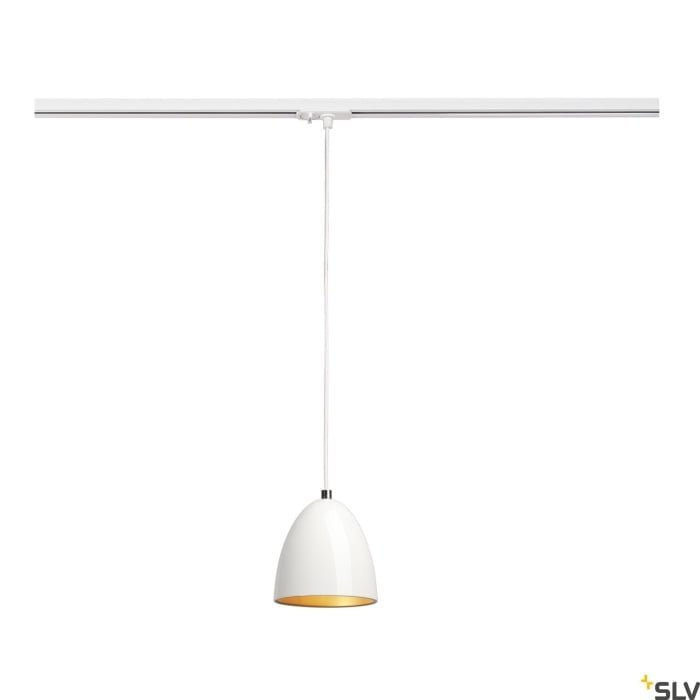 PARA CONE 14, Pendelleuchte, QPAR51, rund, weiß/gold, Ø/H 13,3/14, inkl. 1Phasen-Adapter weiß