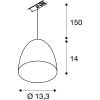 PARA CONE 14, Pendelleuchte, QPAR51, rund, weiß/gold, Ø/H 13,3/14, inkl. 1Phasen-Adapter weiß 6