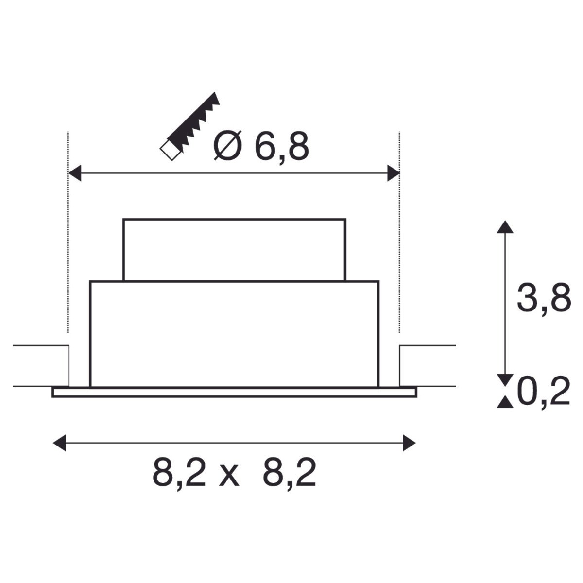NEW TRIA 68, LED Deckeneinbauleuchte, 3000 K, 38° 4 NEW TRIA 68, LED Deckeneinbauleuchte, 3000 K, 38° 4