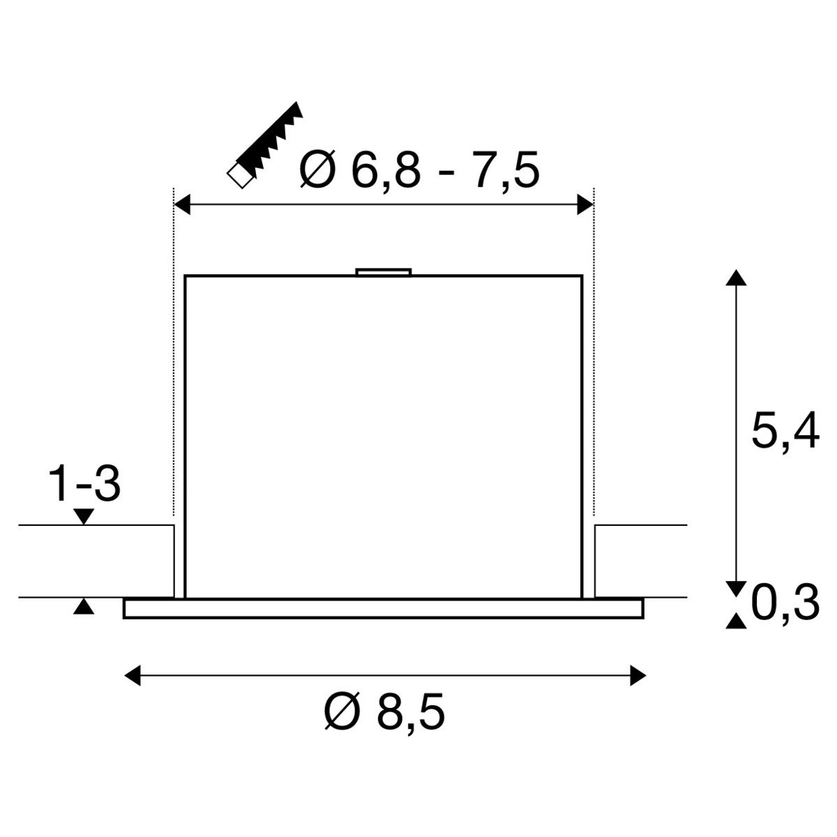 UNIVERSAL DOWNLIGHT PHASE Einbauleuchte 3 UNIVERSAL DOWNLIGHT PHASE Einbauleuchte 3